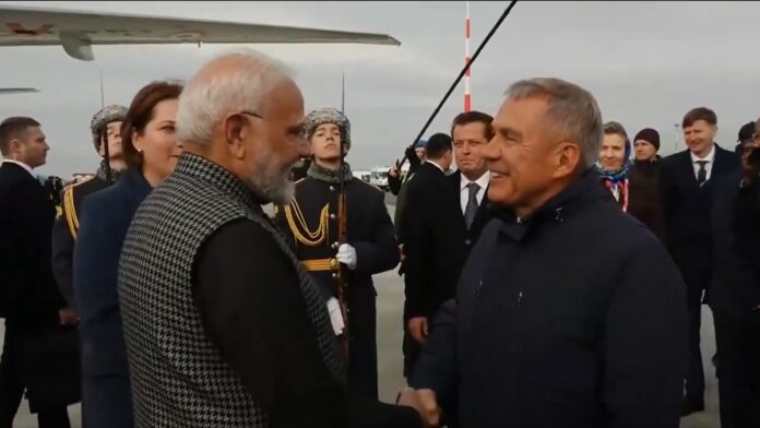 PM Modi Arrives In Russia For BRICS Summit