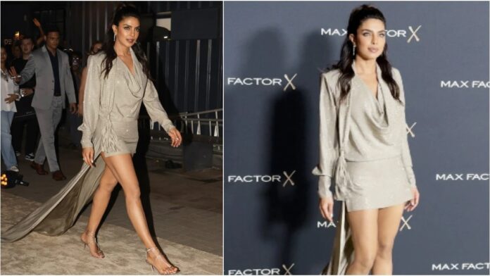 Priyanka Chopra Stuns in a Dazzling Silver Mini Dress, Serving Ultimate Glamour in Mumbai