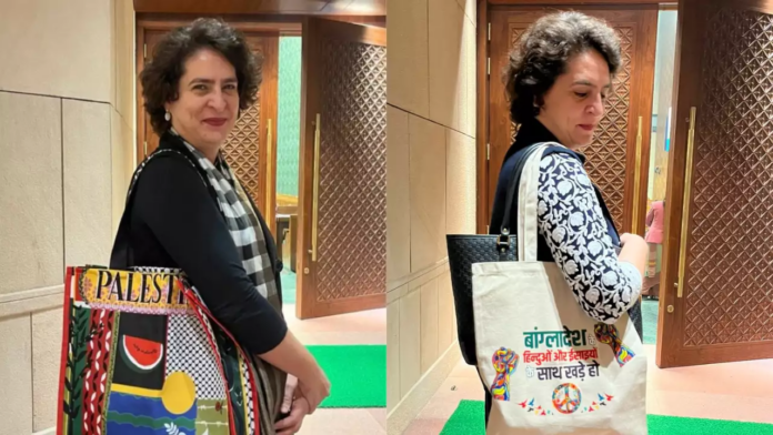 Yogi Adityanath Slams Priyanka Gandhi Over ‘Palestine’ Bag Amid Israel Support