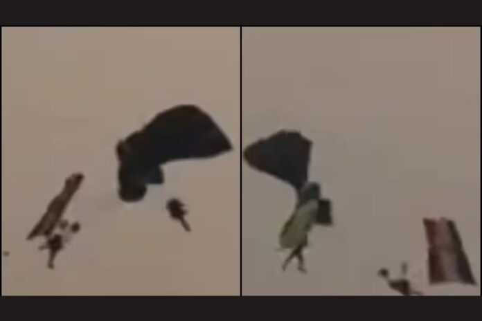 Navy Officers Narrowly Escape After Parachutes Entangle During Descent